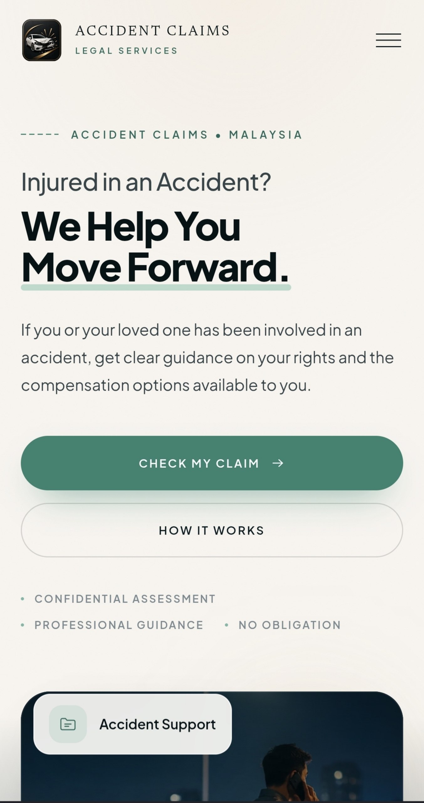 Accident Claims site preview